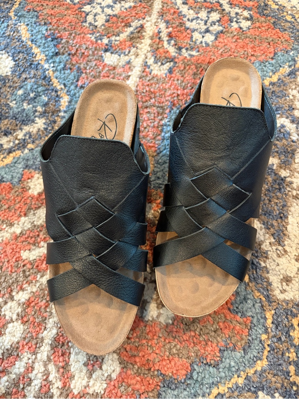 Ros Hommerson Black Wedges Metal Stud Detail Women’s 9.5